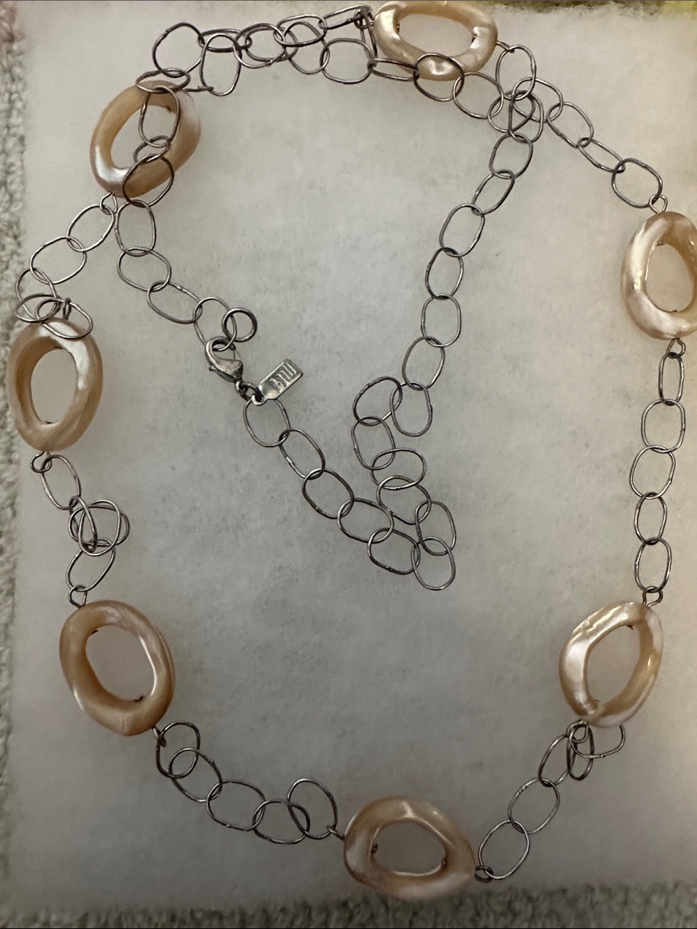JJill Shell-Link Silver Chain Necklace